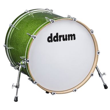 image of ddrum Dios Maple 20x24 Bass Drum. Green Sparkle with sku:ddr-dsmpbd20x24egs-guitarfactory