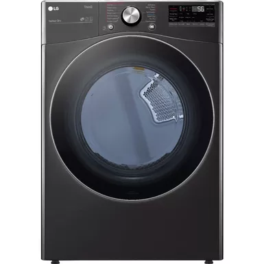 image of LG 7.4-Cu. Ft. Front Load Electric Dryer with TurboSteam and Built-In Intelligence, Black Steel with sku:dlex4200b-almo