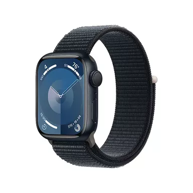 image of Apple Watch Series 9 GPS 45mm Midnight Aluminum Case with Midnight Sport Loop with sku:mr9c3ll/a-streamline