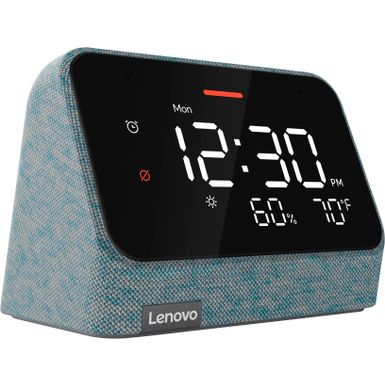 image of Lenovo - Smart Clock Essential 4" Smart Display with Alexa - Misty Blue with sku:zaa30007us-len-len
