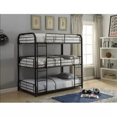 ACME Cairo Triple Full Bunk Bed, Sandy Black