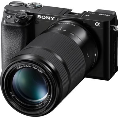 Left Zoom. Sony - Alpha 6100 Mirrorless Camera 2-Lens Kit with E PZ 16-50mm and E 55-210mm Lenses - Black