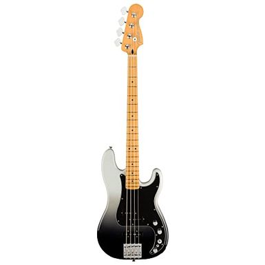 image of Fender Player Plus Precision Bass Electric Guitar, Silver Smoke with sku:fen-0147362336-guitarfactory