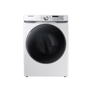 image of Samsung DV6100 DVE45R6100W dryer - front loading - freestanding - white with sku:dve45r6100c-electronicexpress