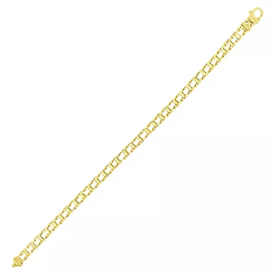 image of 14k Yellow Gold Men's Bracelet with Rail Motif Links (8.5 Inch) with sku:d60685736-8.5-rcj