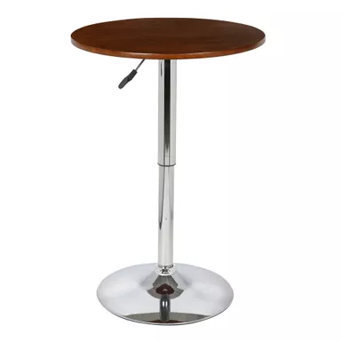 image of Bentley Adjustable Pub Table in Walnut Wood and Chrome Finish with sku:lcbepuwa-armen