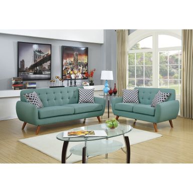 image of Linen-Like 2 Piece Sofa and Loveseat Set - Laguna with sku:h42zte6mxwzqyctoutjx0wstd8mu7mbs-overstock