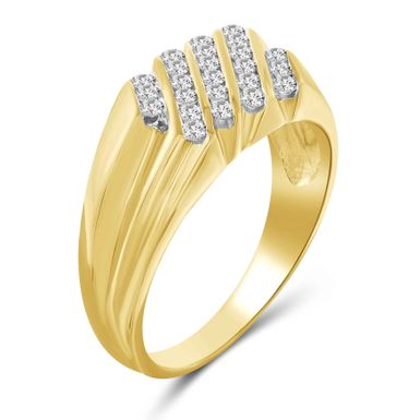 JewelonFire 0.50 Carat Genuine White Diamond 10K Gold Men's Ring - 11 - White
