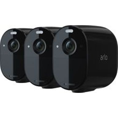 image of Arlo - Essential Spotlight Camera  Indoor/Outdoor Wire-Free 1080p Security Camera (3-pack) - Black with sku:bb21643782-6432912-bestbuy-arlo