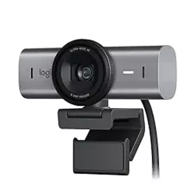 image of Logitech MX Brio Ultra HD 4K Collaboration and Streaming Webcam, 1080p at 60 FPS, Dual Noise Reducing Mics, Show Mode, USB-C, Webcam Cover, Works with Microsoft Teams, Zoom, Google Meet - Graphite with sku:b0bfj4crkd-amazon