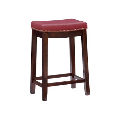 image of Ansley Backless Upholstered Counter Stool Red with sku:lfxs1806-linon