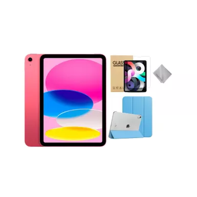 image of Apple 10th Gen 10.9-Inch iPad (Latest Model) with Wi-Fi - 256GB - Pink With Blue Case Bundle with sku:mpqc3blu-streamline