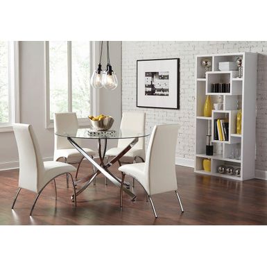 image of Beckham Upholstered Side Chairs White and Chrome (Set of 2) with sku:121572-coaster