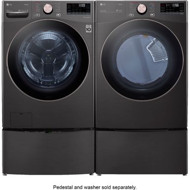 Alt View Zoom 18. LG - 7.4 Cu. Ft. Stackable Smart Gas Dryer with Steam and Built-In Intelligence - Black steel