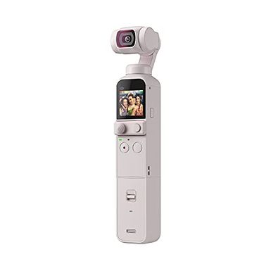 image of DJI Pocket 2 Exclusive Combo (Sunset White) - Pocket-Sized Vlogging Camera, 3-Axis Motorized Gimbal, 4K Video Recorder, 64MP Photo, ActiveTrack 3.0, YouTube TikTok Video, for Android and iPhone with sku:b095snvhgl-dji-amz