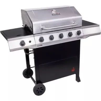image of Char-Broil - Performance Series 5-Burner Gas Grill with Cabinet - Stainless Steel and Black with sku:bb21727780-bestbuy