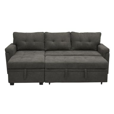 Naomi Home Laura Sectional Sleeper Sofa - Elegant L-Shaped Couch - Convertible Pull-Out Bed, Ample Storage, Sturdy Construction - Gray,...