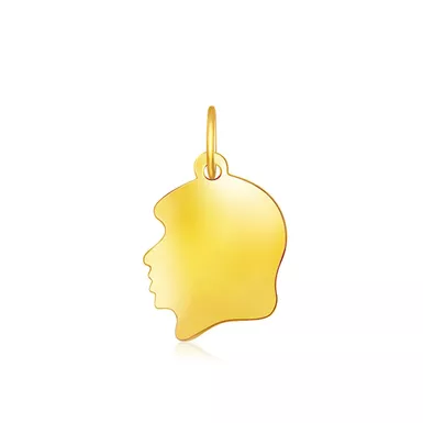 image of 14k Yellow Gold Small Girl Head Charm with sku:d200544-rcj