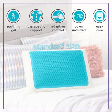 Comfort Revolution Blue Bubble Gel and Memory Foam Pillow - Queen