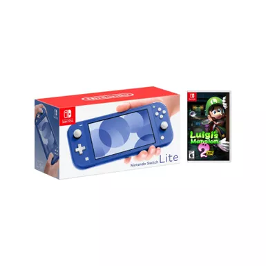 Nintendo Switch Lite Blue + Luigi's Mansion 2 Bundle