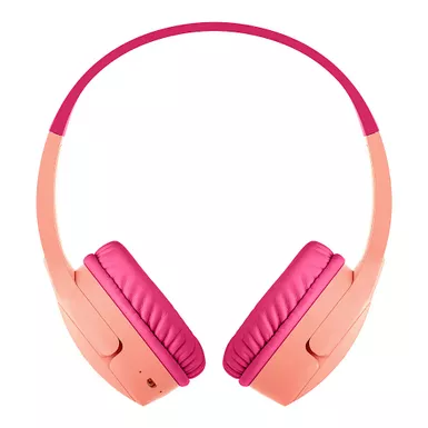 Belkin - SoundForm™ Mini Volume-Limited Wireless On-Ear Headphones for Kids - Pink