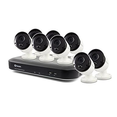 Swann SWDVK-849808 Super HD 5MP Security System, 8 Channel 2TB DVR with 8 x PIR Surveillance Kit, White