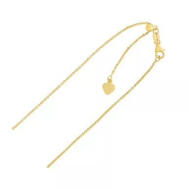 Adjustable Cable Chain in 14k Yellow Gold (1.0mm) (22 Inch)