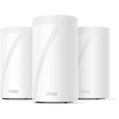 image of TP-Link - Deco BE16000 Quad-Band Mesh Wi-Fi 7 System with Multi-Gig (3-Pack) - White with sku:bb22233349-bestbuy