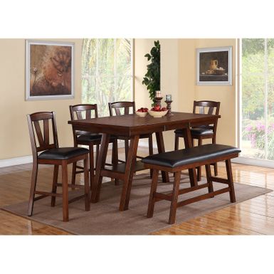 image of Rectangular Dining Table in Brown - Counter Height with sku:-xl_5oe_kbcm4nxerui7sqstd8mu7mbs-overstock