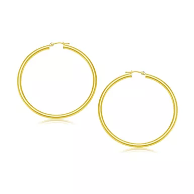 14k Yellow Gold Polished Hoop Earrings (30 mm)