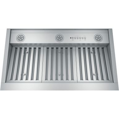 image of GE 36" Stainless Steel Designer Custom Hood Insert with sku:uvc9360slss-electronicexpress