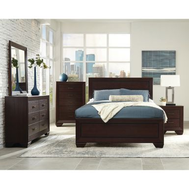 image of Strick & Bolton Dulah Dark Cocoa 4-piece Bedroom Set - California King with sku:8xciqajyyjwpzqmxovs72wstd8mu7mbs-overstock