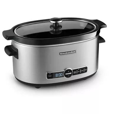image of KitchenAid 6-Quart Slow Cooker in Stainless Steel with sku:ksc6223ss-almo