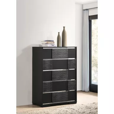 image of Blacktoft 5-drawer Chest Black with sku:207105-coaster