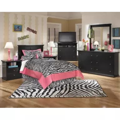 Black Maribel One Drawer Night Stand