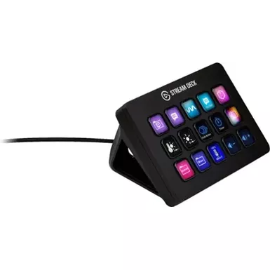 image of Elgato - Stream Deck MK.2 Full-size Wired USB Keypad with 15 Customizable LCD keys and Interchangeable Faceplate - Black with sku:bb21799663-bestbuy
