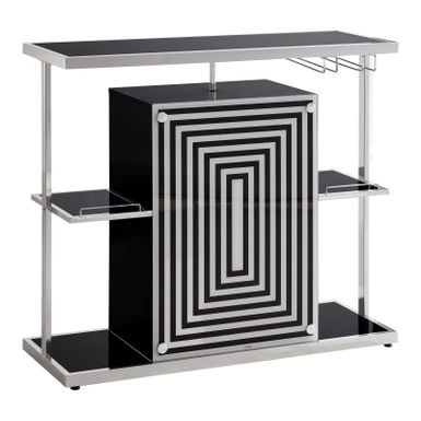 2-tier Bar Unit Glossy Black and White