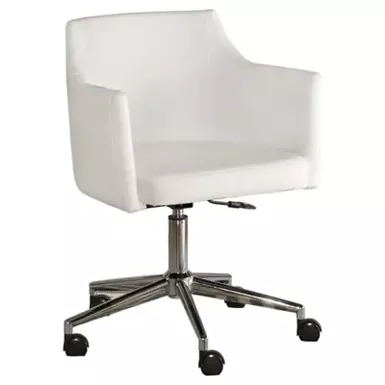 White Baraga Home Office Swivel Desk Chair