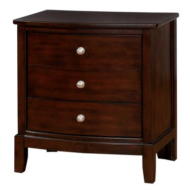 Furniture of America Kami Transitional Brown Cherry 3-drawer Nightstand - Brown Cherry