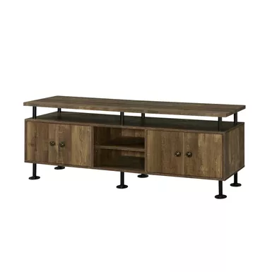 ACME Ensata II TV Stand, Rustic Oak & Black Finish