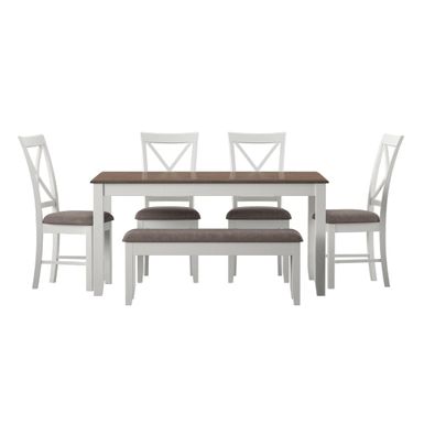 image of Andette 6PC Dining Set Taupe with sku:pfxs1394-linon