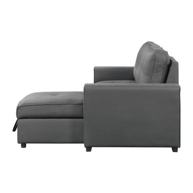 Nico Sectional Sofa Chaise with Pull-out Bed - Taupe (Microfiber)