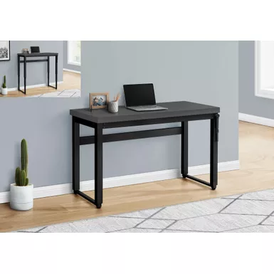 Computer Desk/ Home Office/ Standing/ Adjustable/ 48"L/ Work/ Laptop/ Metal/ Laminate/ Grey/ Black/ Contemporary/ Modern