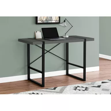 Computer Desk/ Home Office/ Laptop/ 48"L/ Work/ Metal/ Laminate/ Grey/ Black/ Contemporary/ Modern