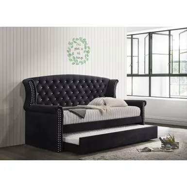 image of Scarlett Upholstered Tufted Twin Daybed with Trundle with sku:300642-coaster