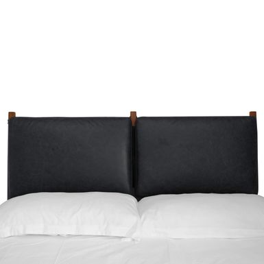image of Poly and Bark Truro Bed Headboard Cushion Set - Onyx Black - Queen with sku:s3f6jjaeaqx_ux64dwdu6wstd8mu7mbs-overstock