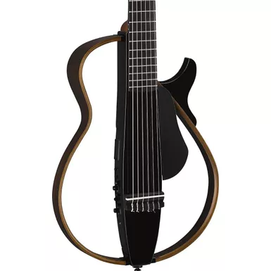 image of Yamaha SLG200N-TBL Nylon Silent Guitar Trans Black TGF11 with sku:yam-slg200ntbl-b1-guitarfactory