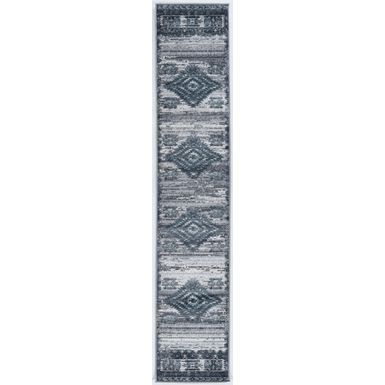 image of Vacya Gray And Charcoal 2X10 Area Rug with sku:lfxsr2337-linon