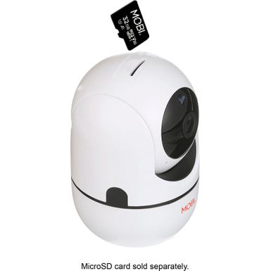 Left Zoom. MOBI - Cam HDX Smart HD Pan & Tilt Wi-Fi Baby Monitoring Camera with 2-way Audio and Powerful Night Vision - White