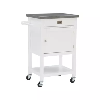 image of Schley Apartment Cart White with sku:lfxs1535-linon